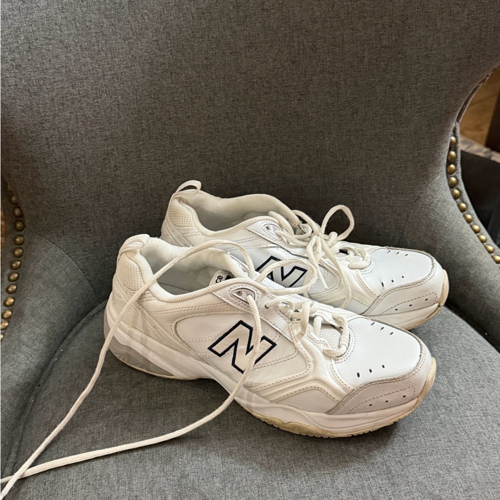 New Balance Women's White and Navy Sneakers